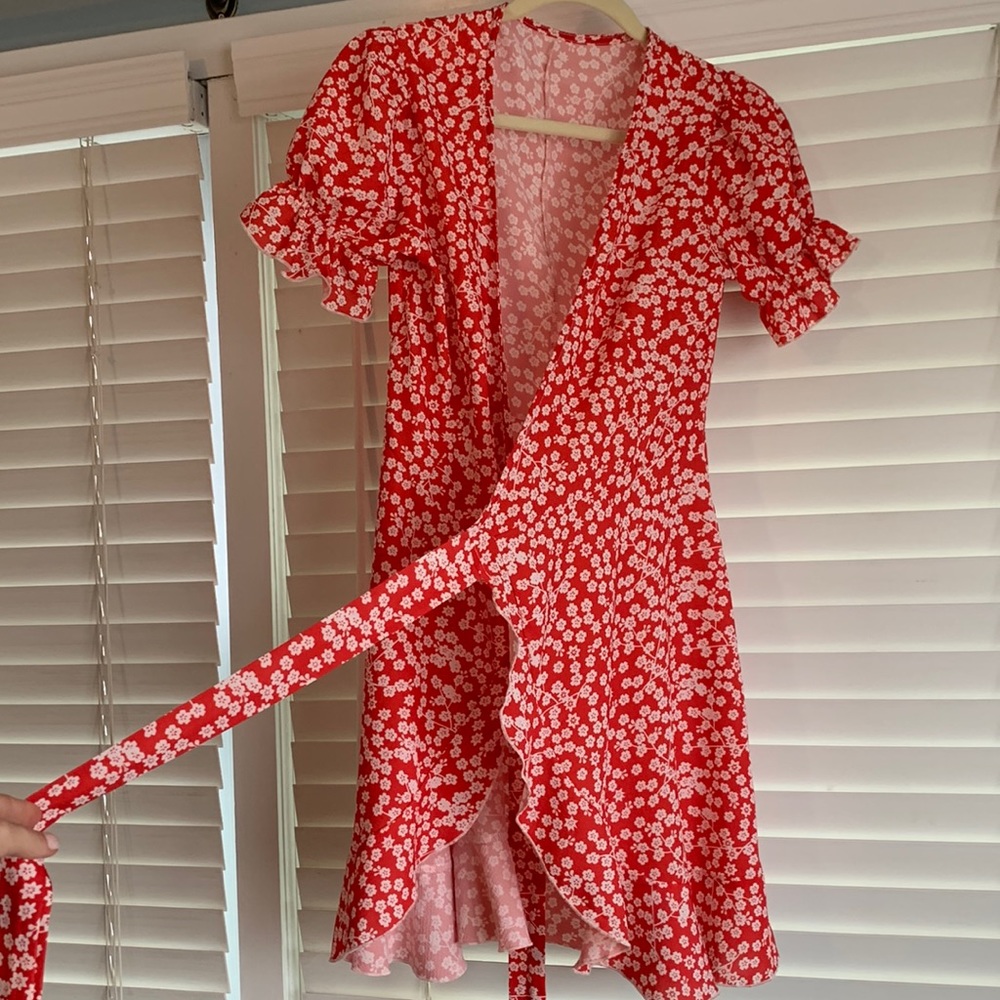 Red shift dress